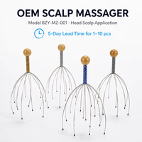 Masseur de cuir chevelu en métal, outil à griffes d'octopus pour les soins capillaires, salon, SPA, soulagement du stress, relaxation, portable, fournisseur en gros