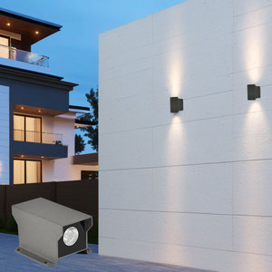 Prezzo all'ingrosso IP65 parete quadrata, 180 ° doppia testa LED faretto esterno <span class=keywords><strong>per</strong></span> giardino e Patio - Product Image 1