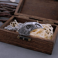 Collier Pendentif Tête d'Aigle Viking en Acier Inoxydable 316L, Mythologie Nordique, Oiseau, Amulette de Motard, Résistant au Ternissement, Prêt à Expédier (RTS)