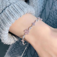 Bracelet fleur rose chaud transfrontalier lumière luxe dame tempérament sens de haute qualité des filles accessoires de mode