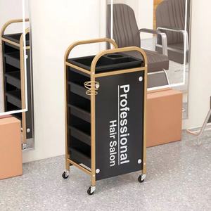 Detachable Gold SPA Hairdresser's Assistant Trolley With Universal Wheels Modern Design Tangle-Free Hair for <b>Salon</b> Use - Product Image 5