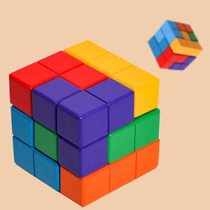 Cubo Magico in Legno Colorato, Gioco Puzzle 3D, Vernice Ecologica, Gioco per lo Sviluppo del Pensiero Logico - Product Image 2
