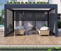 Pergola bioclimatique en aluminium à lames orientables, toit motorisé, pare-soleil pour jardin, patio, balcon, salon extérieur