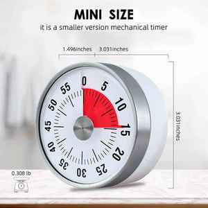 Temporizador de cocina mecánico YIZHI, reloj de Cuenta regresiva Manual <span class=keywords><strong>Visual</strong></span> de 60 minutos con soporte magnético trasero, no se requieren baterías - Product Image 2