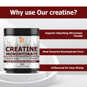 Creatina Monohidrato Micronizada de Marca Privada, Polvo Puro de 200 Mesh, Suplemento para Aumentar Masa Muscular, Suplementos Naturales a Base de Hierbas en Polvo - Product Image 1