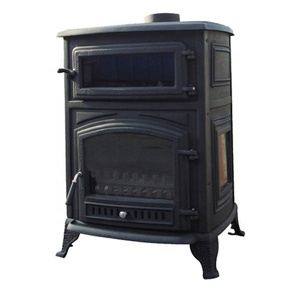 Stufa <span class=keywords><strong>a</strong></span> legna autoportante Bestfire in ghisa con forno - Ecologica per uso domestico 7-13KW ad alta efficienza di riscaldamento - Product Image 2