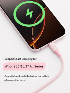 Câble de charge rapide en silicone USB-<span class=keywords><strong>A</strong></span> vers C 3A pour téléphones Macaron OEM EU/US - Product Image 2