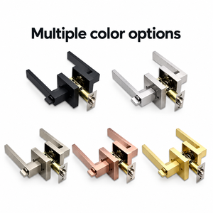 Heavy Duty Zinc Alloy Lever Door Lock Set American Style Square Handle Quiet Interior <b>Bedroom</b> Bathroom Mechanical Lock - Product Image 2
