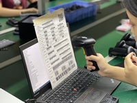 Lecteur de codes-barres laser sans fil pour supermarché, scanner de codes 1D portable pour caisse enregistreuse