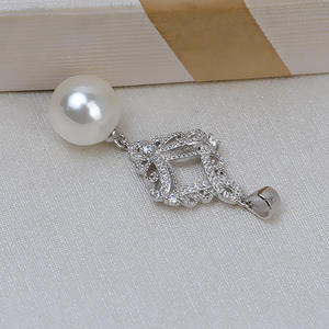 Pendentif en argent S925, style palais vintage, perle, accessoires de bijoux pour femmes, avec plateau vide semi-fini 2025 inclus - Product Image 4