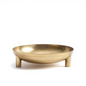 Frutero Decorativo de Metal con Base, Accesorios de Mesa para Decoración de Bodas, Color Dorado, Tazón Redondo para Servir Ensaladas y Alimentos, Vajilla - Product Image 1