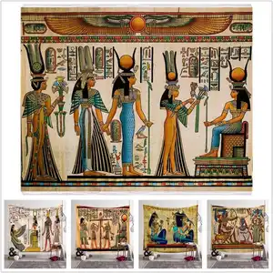 מכירה חמה מצרית עתיקה גיאומטרית מופשטת ציור שטיח שטיח קישוט קיר גיליון שטיח אמנות מצרית