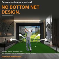 Enceinte de simulateur de golf 10'x8'x5' avec écran d'impact 4K (projecteur non inclus) et filets latéraux de protection à 6 brins pour garage intérieur