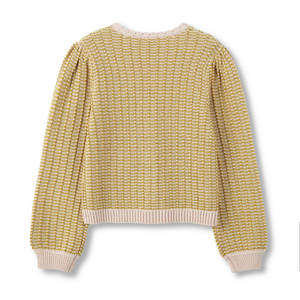 2025 personnalisé Oem & Odm dames automne hiver décontracté col en v <span class=keywords><strong>Cardigan</strong></span> avec manches bouffantes câble tricot pull - Product Image 3