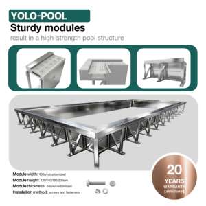 <span class=keywords><strong>Piscina</strong></span> Modular de Acero Inoxidable con Estructura Metálica, Fácil Instalación, Construcción Duradera para Uso en Exteriores, Piscinas de Competición - Product Image 4