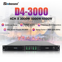 Amplificateur de puissance professionnel D4-3000 1U 5000W RMS pour scène, audio de classe D, Gan, haute stabilité