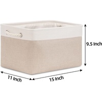 Grands paniers modernes en tissu avec poignées, lot de 3, bacs de rangement pliables en lin, écologiques, pour l'organisation des étagères et des placards