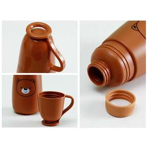 Ensemble de boîtes à lunch et de bouteilles d'eau bento en plastique pour écoliers mignons, allant au micro-ondes et au congélateur, au design ours - Product Image 6