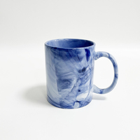 Tasse en céramique glaçure nuage multicolore pour tasse de brosse à dents avec poignée bain de bouche imprimé glaçure marbre personnaliser tasse
