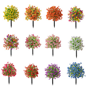 <span class=keywords><strong>Boule</strong></span> de fleurs artificielles colorées résistantes aux UV pour extérieur, topiaire sur piquet de jardin, arbuste multicolore pour porche, allée, décoration commémorative - Product Image 1