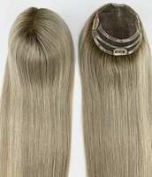 Prothèse capillaire pour femme en cheveux 100% naturels, avec dentelle suisse et ligne de cheveux HD, bicolore, racine dégradée, blond balayage naturel