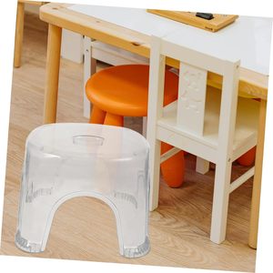 Wholesale Plastic Transparent Round Corner <b>Stool</b> Stackable Material Anti Slip Easy Carrying Multi Purpose Home <b>Office</b> Bathroom - Product Image 4