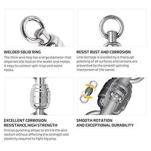 NOEBY Force Durabilité Max Puissance Soudé Anneau Solide Coulée Jigging <span class=keywords><strong>Jeu</strong></span> BB Swivel Pêche - Product Image 6