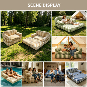 Divano Letto Gonfiabile 2-in-1 con Rivestimento in Tessuto Ecologico e Resistente, Materassino Galleggiante Portatile per Piscina, Lago, Spiaggia - Product Image 3