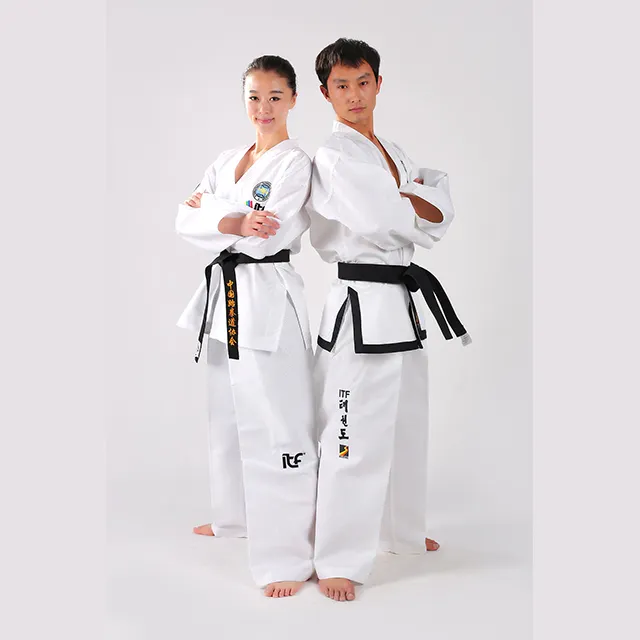 Tela para la escuela de la ITF Taekwondo uniforme de Taekwondo de la itf Dobok