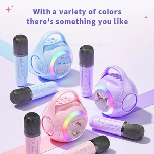 Altavoz Inalámbrico con Micrófono de Personajes de Dibujos Animados Lovely Care, Máquina de <span class=keywords><strong>Karaoke</strong></span> Recargable por USB con Luz LED RGB para Fiestas - Product Image 2