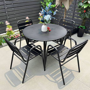 <span class=keywords><strong>Tavolo</strong></span> per il tempo libero all'aperto e sedia Set balcone all'aperto in acciaio al carbonio <span class=keywords><strong>tavolo</strong></span> e sedia combinazione per ristorante all'aperto - Product Image 1