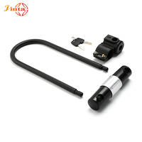 Cadenas en U Jinta Longue Taille Noir Mat avec Accents Bleus pour Moto Électrique – Idéal pour les Séjours Longs en Extérieur