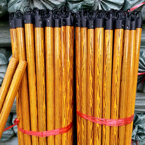 Brown PVC Coated Wooden Broomstick Hard Flagged Bristles Eco-Friendly Durable PP Broomhead <b>Extendable</b> Waterproof 2 1 Portable - Product Image 2