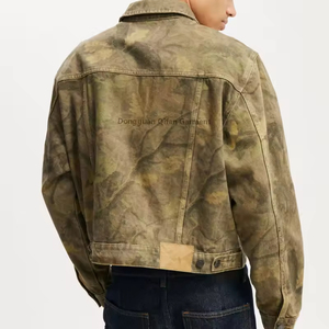 Fabricant personnalisé Veste <span class=keywords><strong>camouflage</strong></span> en denim sergé imprimé arbre complet Veste en jean <span class=keywords><strong>camouflage</strong></span> en coton à boutons pour hommes - Product Image 3