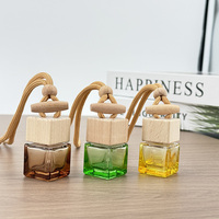 Flacons diffuseurs de parfum pour voiture, 8 ml, carrés, colorés, marques de parfum pour voiture, petits flacons vides suspendus, diffuseur de parfum pour voiture en verre