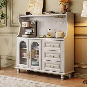 Aparador Retro Americano de Madera Maciza de Caoba, Mueble de Almacenamiento Grande para Vino, Mueble para Sala de Estar o Cocina - Product Image 4