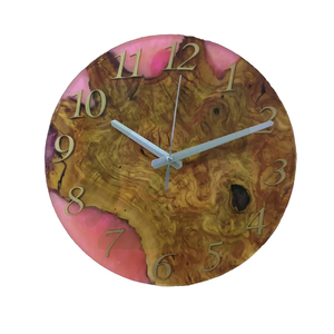 Rustic Resin Wood Wall <strong>Clock</strong> Handmade <strong>Large</strong> Decorative <strong>Clock</strong> Unique Wooden Wall Decor Modern Home Accent Gift - Product Image 1
