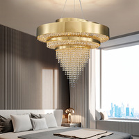 Lustre en cristal moderne pour le salon-Plafonniers de luxe avec éclairage suspendu LED pour la décoration de la maison et l'hôtel