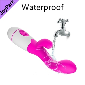 JoyPark Starker Rosa Silikon Wasserdichter IPX5 Vibrierender 30-Gang USB Wiederaufladbarer AV Doppelmotor Massagestab G-Punkt <span class=keywords><strong>Vibrator</strong></span> - Product Image 3