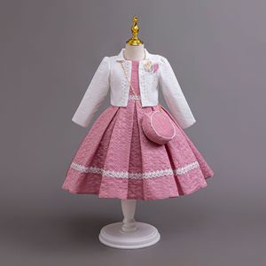 Vendita calda abito per bambini Chiffon modello retrò principessa manica lunga africana ragazza abiti da fiore - Product Image 5