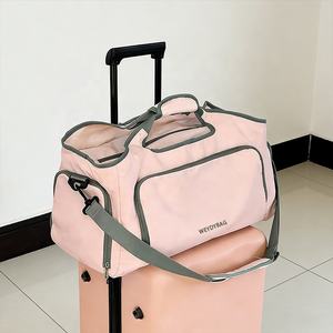 <span class=keywords><strong>Sac</strong></span> <span class=keywords><strong>de</strong></span> <span class=keywords><strong>sport</strong></span> personnalisé rose pour femme, <span class=keywords><strong>sac</strong></span> <span class=keywords><strong>de</strong></span> voyage robuste en toile <span class=keywords><strong>de</strong></span> coton avec poche et compartiment à chaussures - Product Image 6