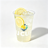 Gobelet en plastique PET jetable de qualité supérieure avec logo personnalisé, 12 oz, 16 oz, 24 oz, de qualité alimentaire, transparent, pour café, boissons, avec couvercle, pour bubble tea