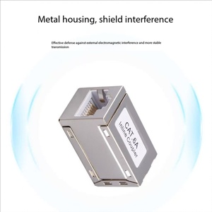 <strong>Premier</strong> Cable Metal Housing Shielded Gold-plated Copper <strong>Contacts</strong> Female Female RJ45 Cat6a Inline Gigabit Network Coupler Module - Product Image 3