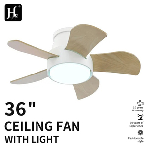 Ventilateur de plafond design nordique moderne de 36 pouces avec lumière LED, télécommande, corps en fer, 5 pales, 220V DC, dimmable - Product Image 2