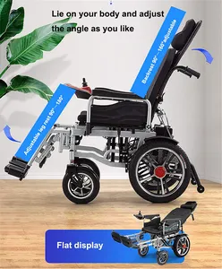 Manual Adjustable Reclining Folding Electric Wheelchair Equipped With 250W*2 Dula Motor Motorized Mobility Scooter Wheelchair