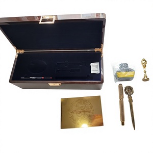 Set di penne stilografiche di lusso all'ingrosso placcate in oro 24K con aprilettere e sigillo in ceralacca - Product Image 5