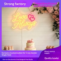 Enseigne néon de mariage « Amour Toujours » motif cœur, lumière LED néon flexible pour la décoration de fond de table de desserts ou de fête de mariage