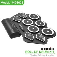 KONIX toptan davul pedi roll up bateri seti elektronik davul seti bateria elektronica çocuk oyuncakları müzik aletleri