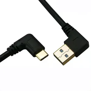 Kabel Pengisian Daya Usb-c Bentuk L Sudut Kanan Kabel USB3.1 90 Derajat Kabel Daya Usb A Ke USB C