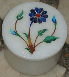 Indian Best Manufacturer Of Pure White Marble Round Shape Flower Inlay Design <b>Jewelry</b> <b>Gift</b> <b>Box</b> For Wedding And Business <b>Gift</b> - Product Image 4